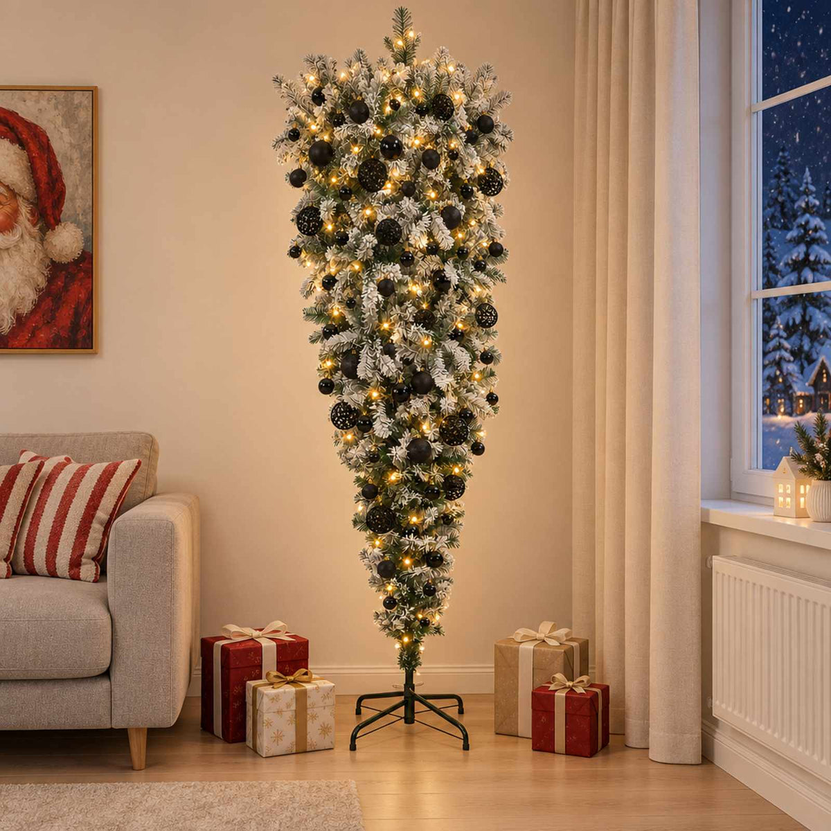 Artificial Christmas Tree with Bauble 210 cm 300 LEDs