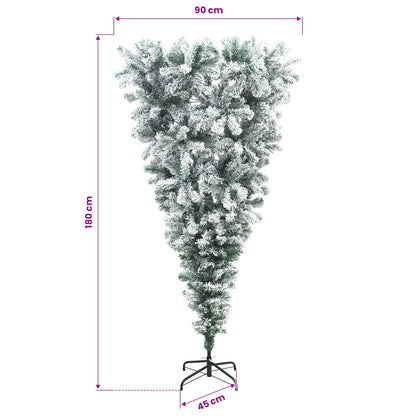 Upside-down Artificial Hinged Christmas Tree 180 cm 300 LEDs