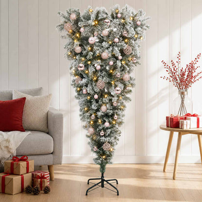 Upside-down Artificial Hinged Christmas Tree 150 cm 150 LEDs