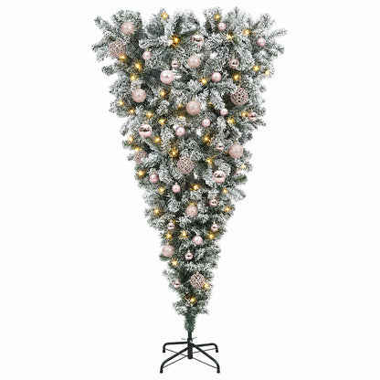 Upside-down Artificial Hinged Christmas Tree 150 cm 150 LEDs