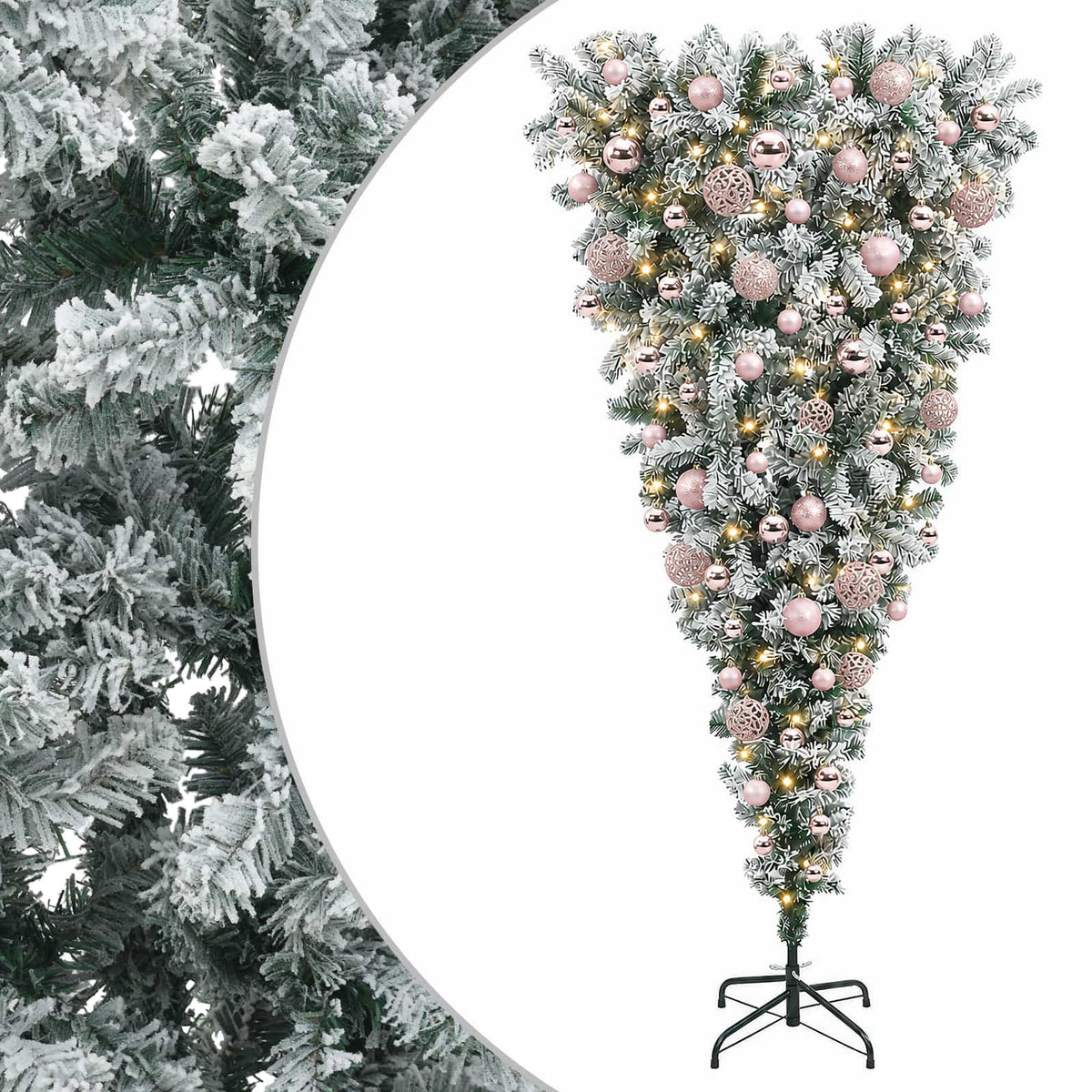 Upside-down Artificial Hinged Christmas Tree 180 cm 300 LEDs