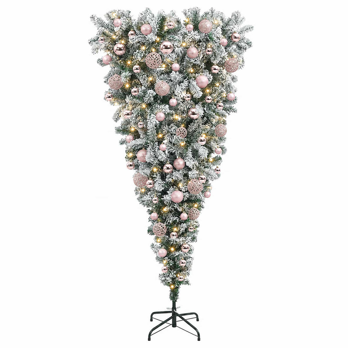 Upside-down Artificial Hinged Christmas Tree 180 cm 300 LEDs