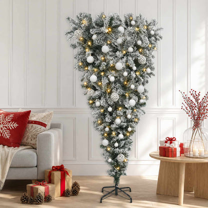 Upside-down Artificial Hinged Christmas Tree 150 cm 150 LEDs