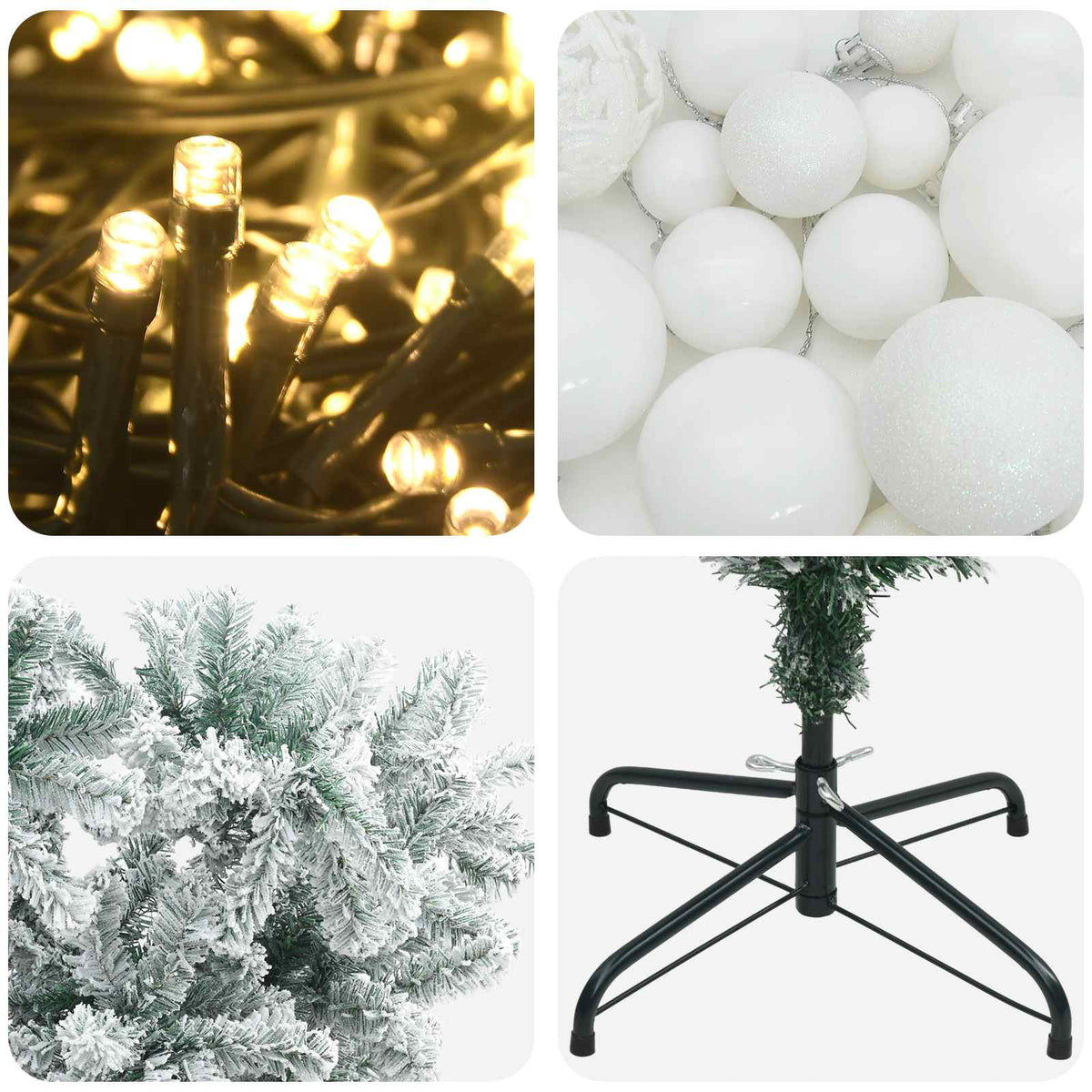Upside-down Artificial Hinged Christmas Tree 150 cm 150 LEDs