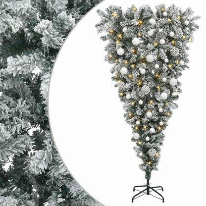 Upside-down Artificial Hinged Christmas Tree 150 cm 150 LEDs