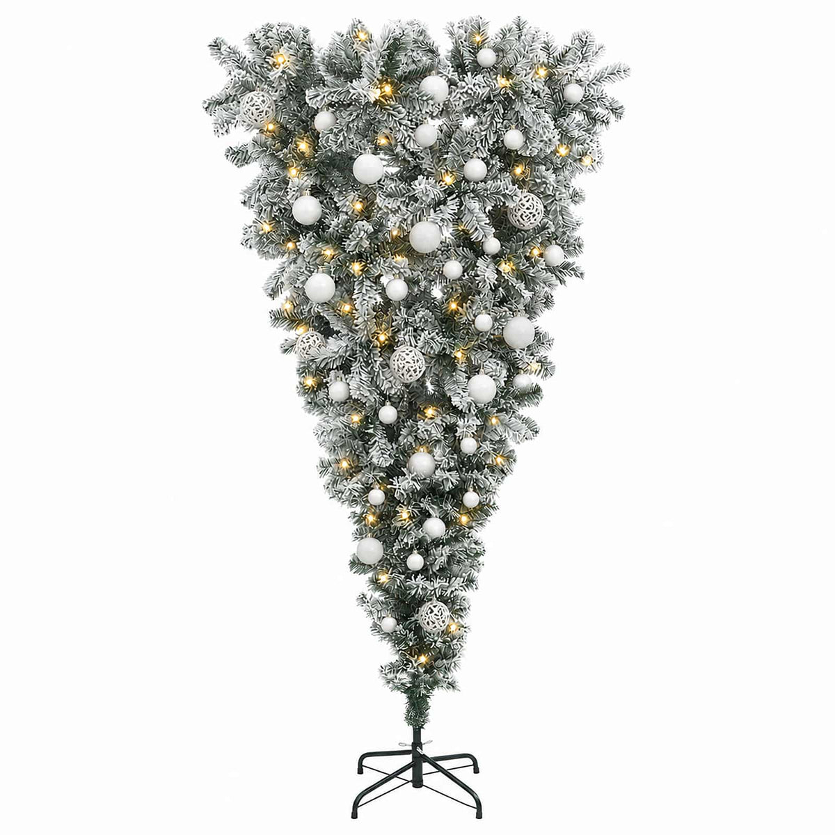 Upside-down Artificial Hinged Christmas Tree 150 cm 150 LEDs