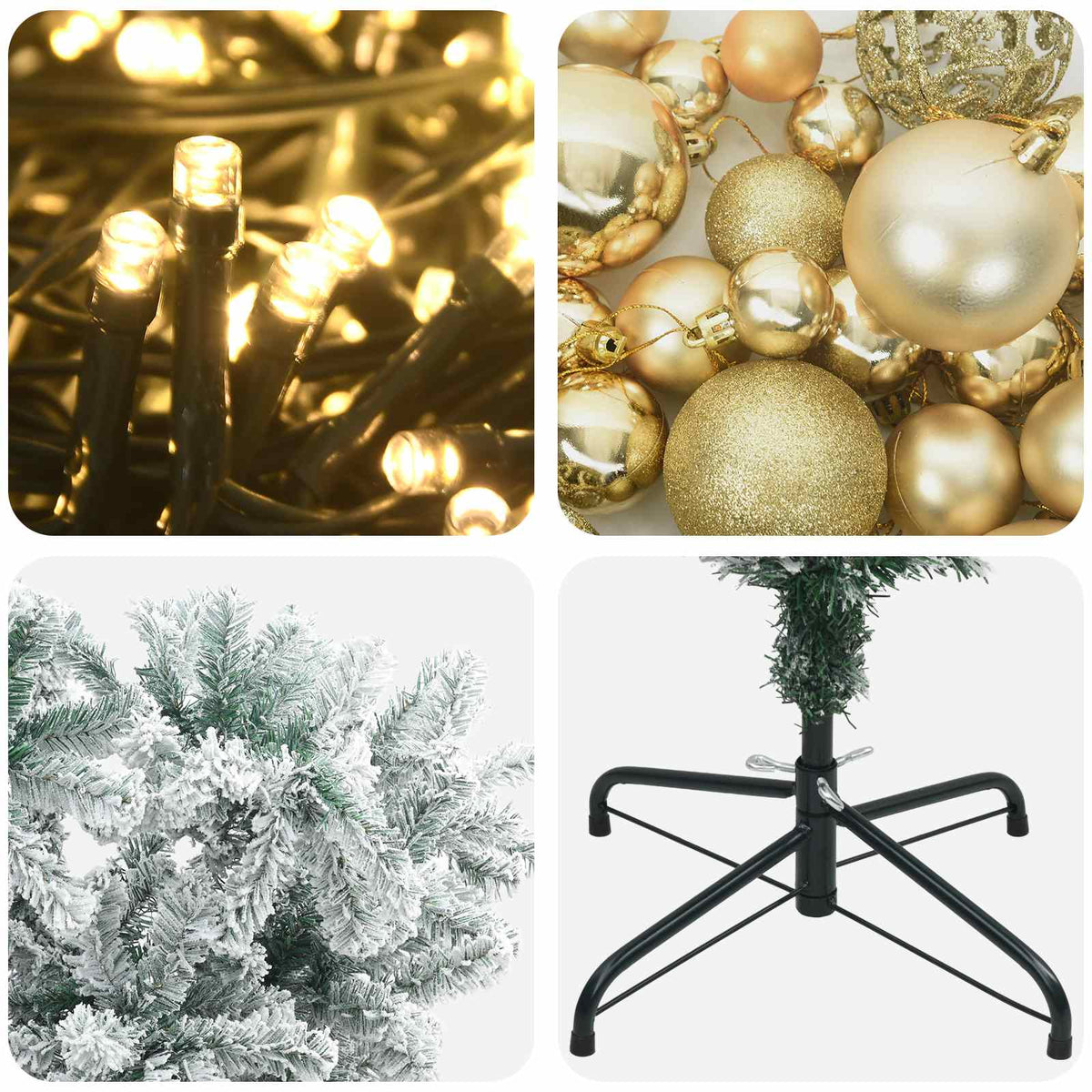 Upside-down Artificial Hinged Christmas Tree 150 cm 150 LEDs