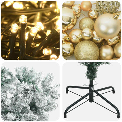 Upside-down Artificial Hinged Christmas Tree 150 cm 150 LEDs
