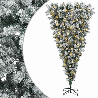 Upside-down Artificial Hinged Christmas Tree 150 cm 150 LEDs