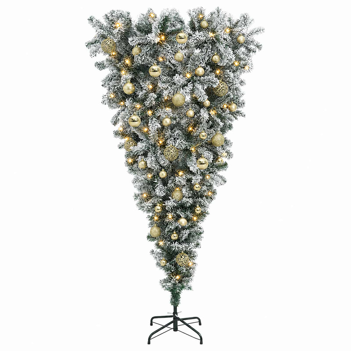 Upside-down Artificial Hinged Christmas Tree 150 cm 150 LEDs