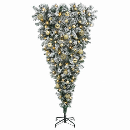 Upside-down Artificial Hinged Christmas Tree 150 cm 150 LEDs