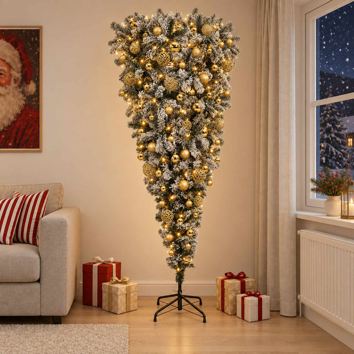 Artificial Christmas Tree with Bauble 210 cm 300 LEDs