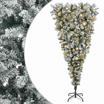 Upside-down Artificial Hinged Christmas Tree 180 cm 300 LEDs