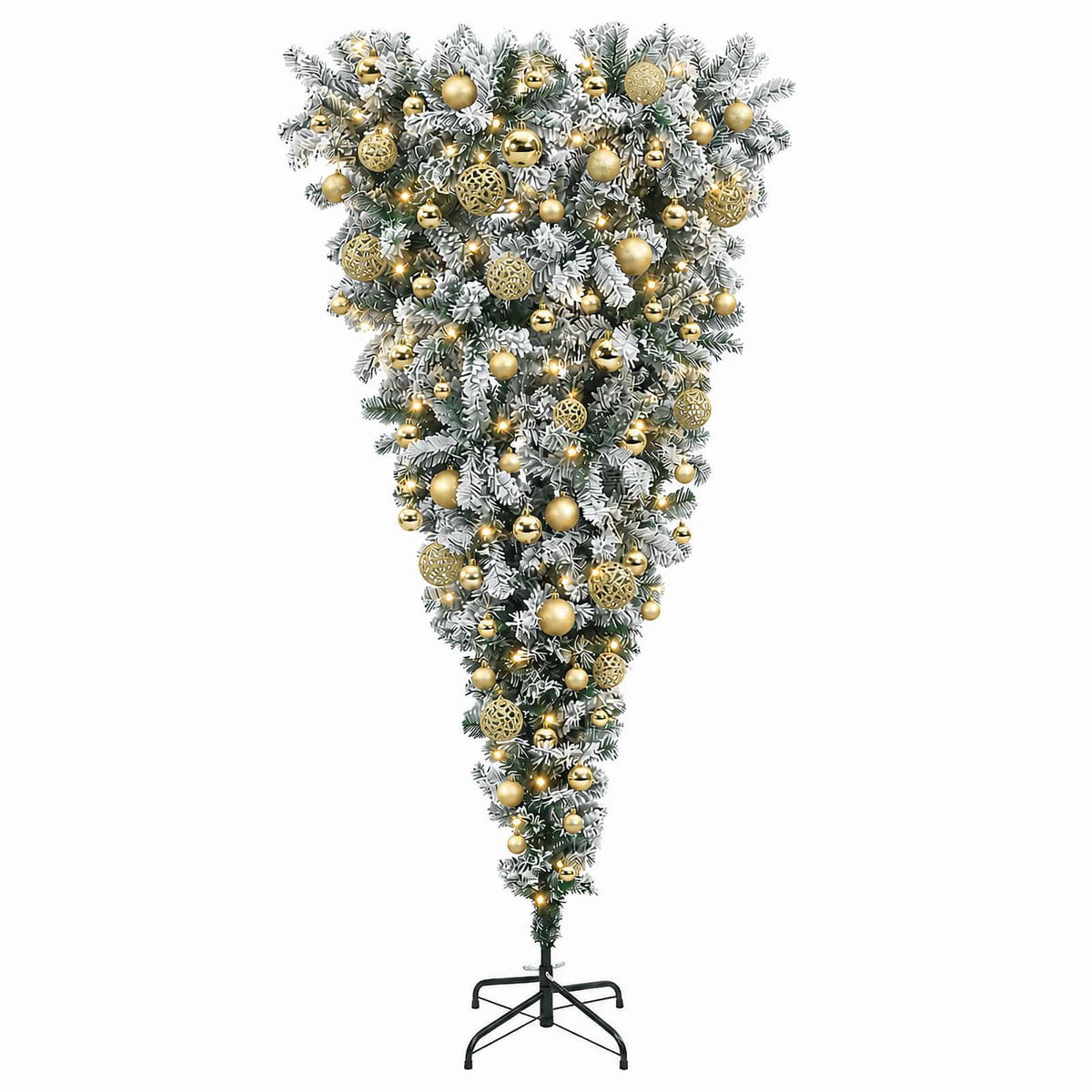 Upside-down Artificial Hinged Christmas Tree 180 cm 300 LEDs