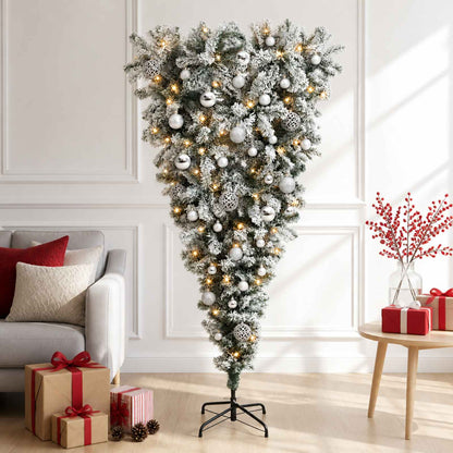 Upside-down Artificial Hinged Christmas Tree 150 cm 150 LEDs
