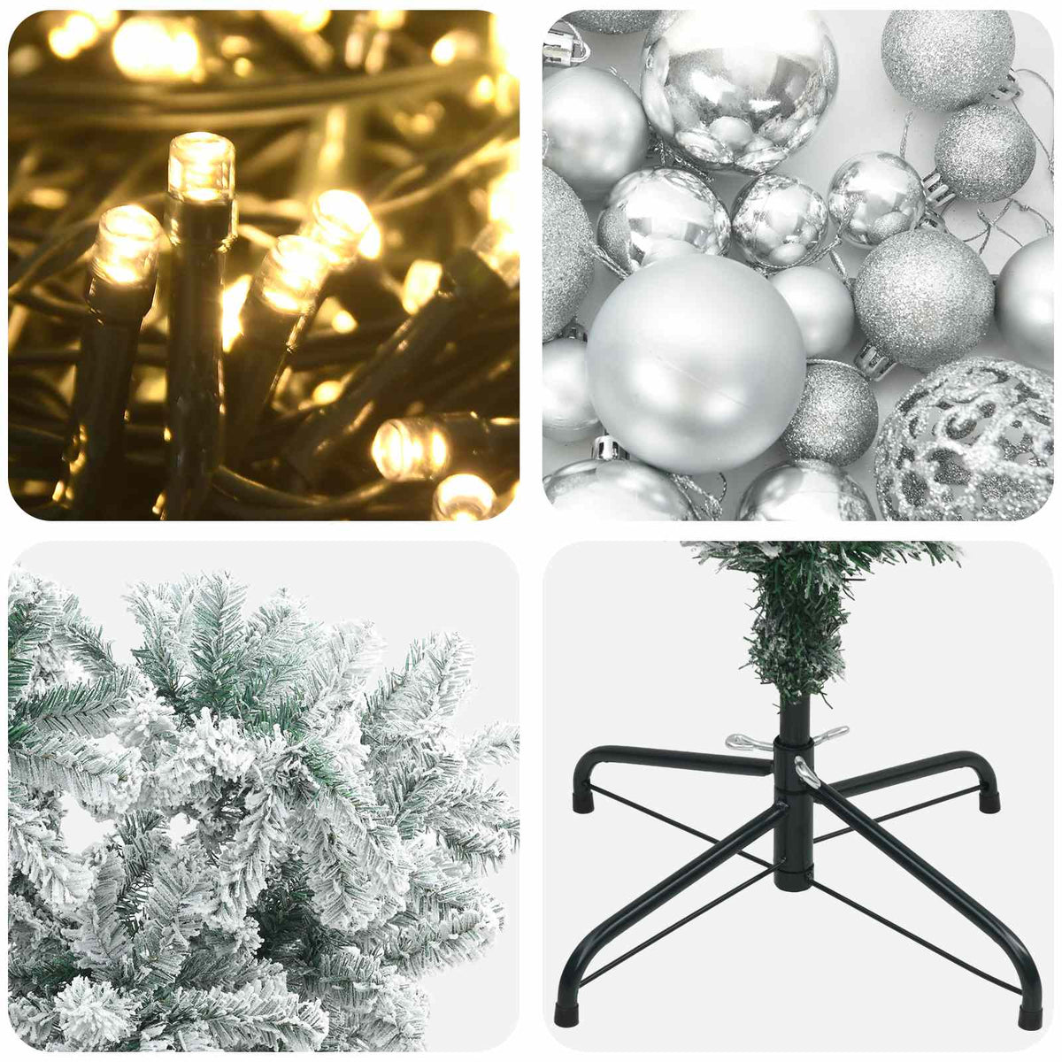 Upside-down Artificial Hinged Christmas Tree 150 cm 150 LEDs