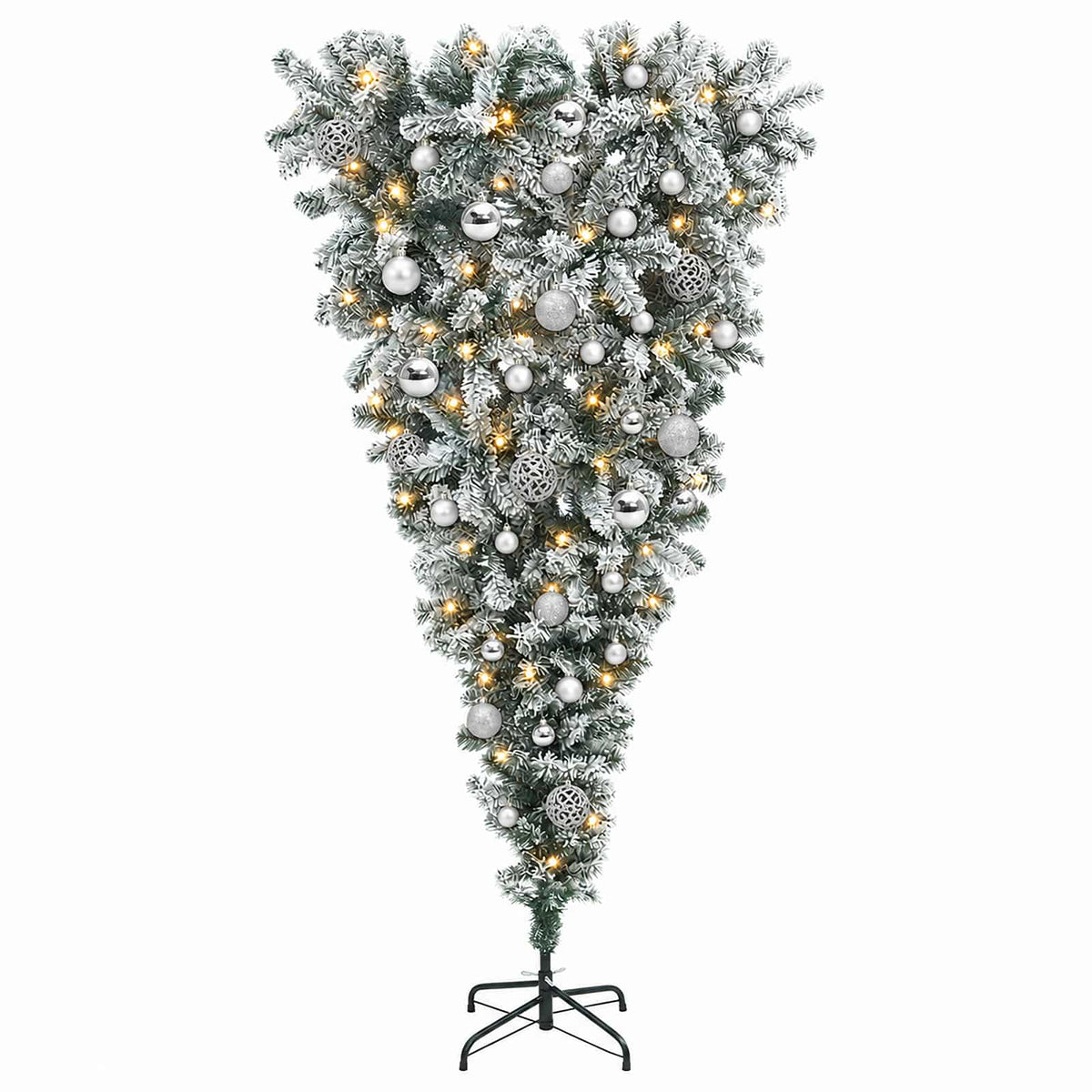 Upside-down Artificial Hinged Christmas Tree 150 cm 150 LEDs