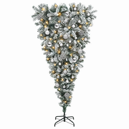 Upside-down Artificial Hinged Christmas Tree 150 cm 150 LEDs