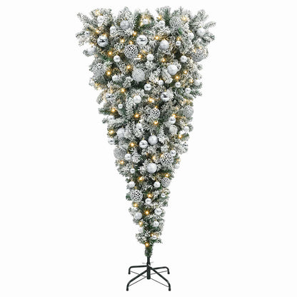 Upside-down Artificial Hinged Christmas Tree 180 cm 300 LEDs