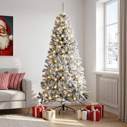Artificial Hinged Christmas Tree 150 cm 150 LEDs Warm White