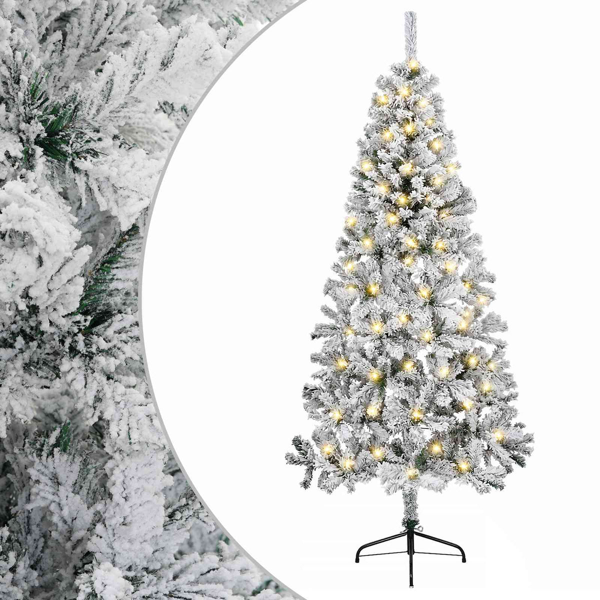 Artificial Hinged Christmas Tree 240 cm 300 LEDs Warm White