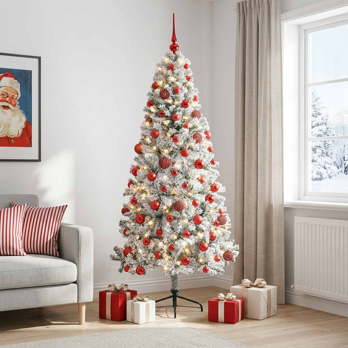 Artificial Christmas Tree with Bauble 180 cm 300 LEDs