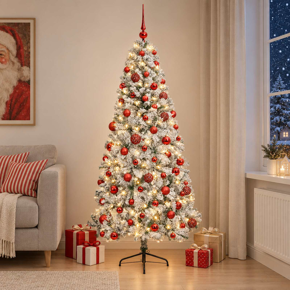 Artificial Christmas Tree with Bauble 180 cm 300 LEDs