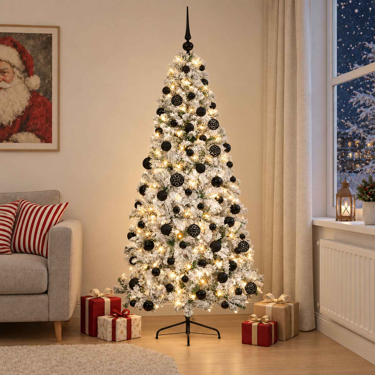Artificial Christmas Tree with Bauble 180 cm 300 LEDs