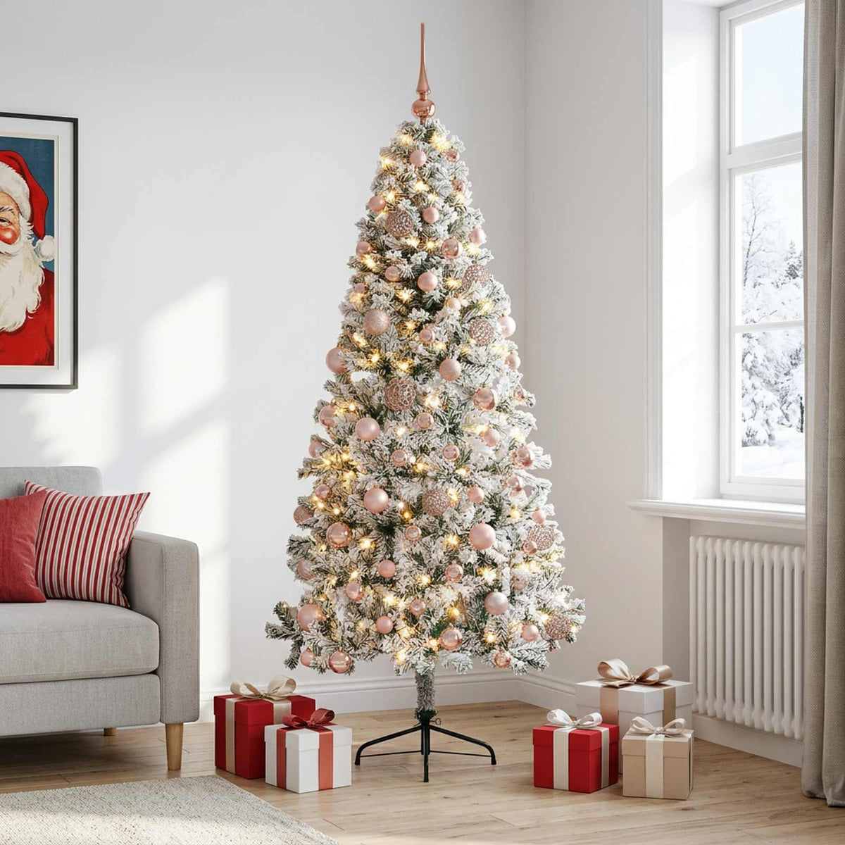 Artificial Christmas Tree with Bauble 240 cm 300 LEDs
