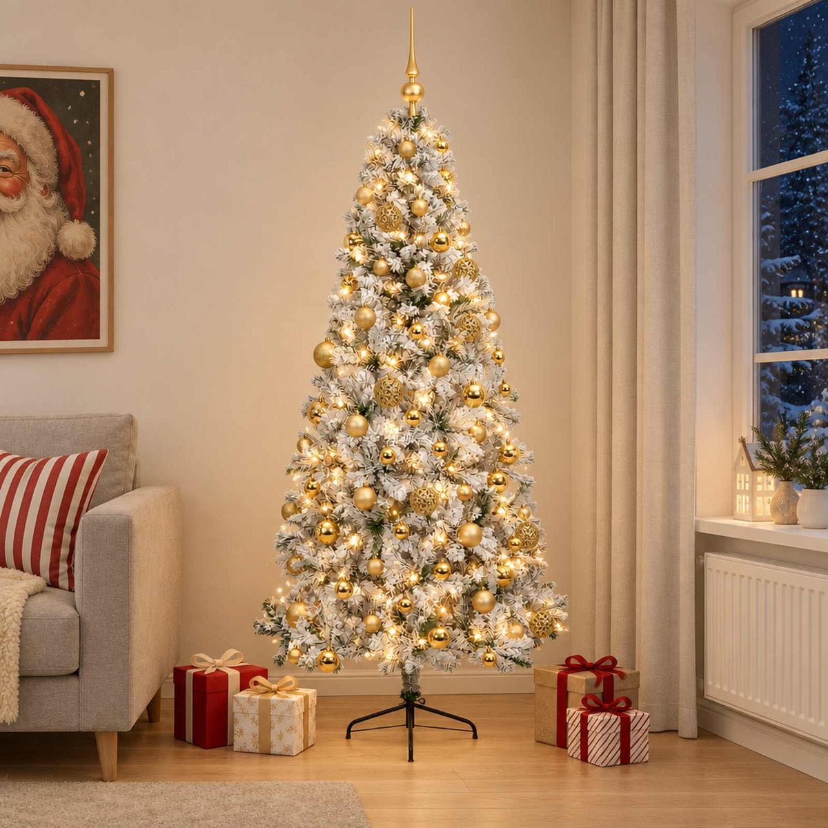 Artificial Christmas Tree with Bauble 180 cm 300 LEDs
