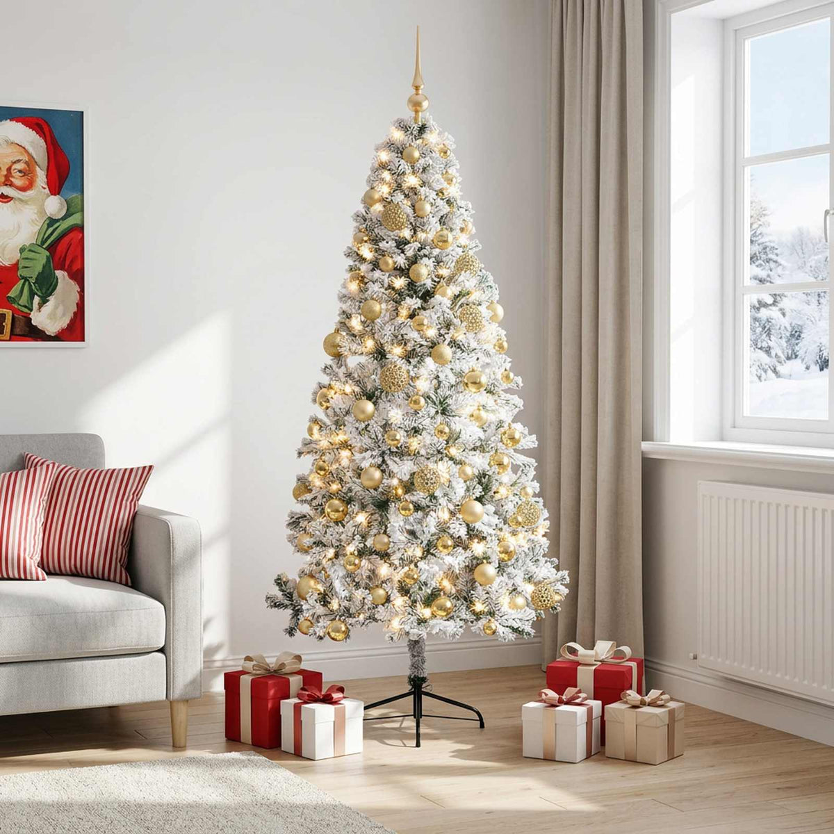 Artificial Christmas Tree with Bauble 240 cm 300 LEDs