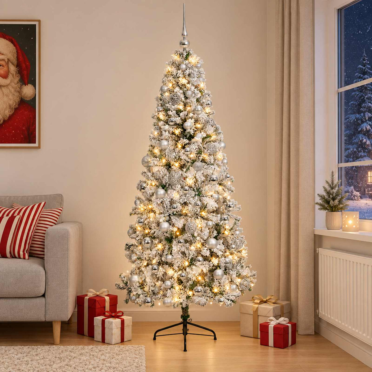 Artificial Christmas Tree with Bauble 180 cm 300 LEDs