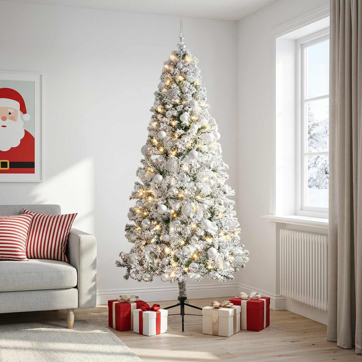 Artificial Christmas Tree with Bauble 240 cm 300 LEDs