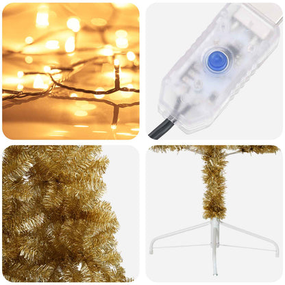 Artificial Hinged Christmas Tree 210 cm 300 LEDs Warm White