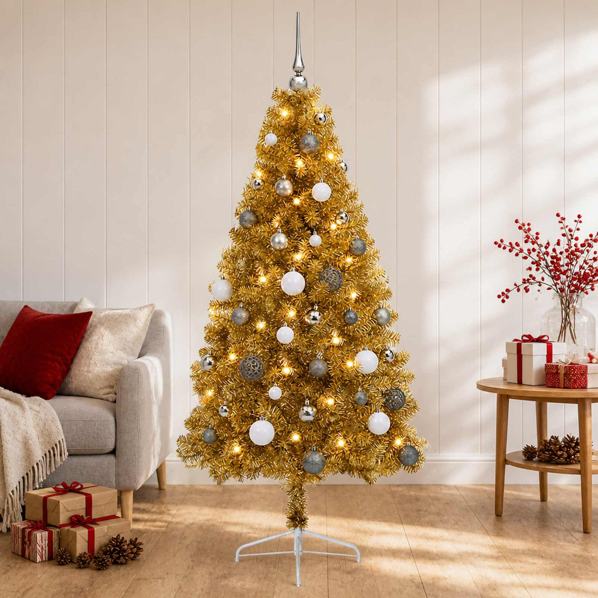 Artificial Christmas Tree with Bauble 150 cm 150 LEDs