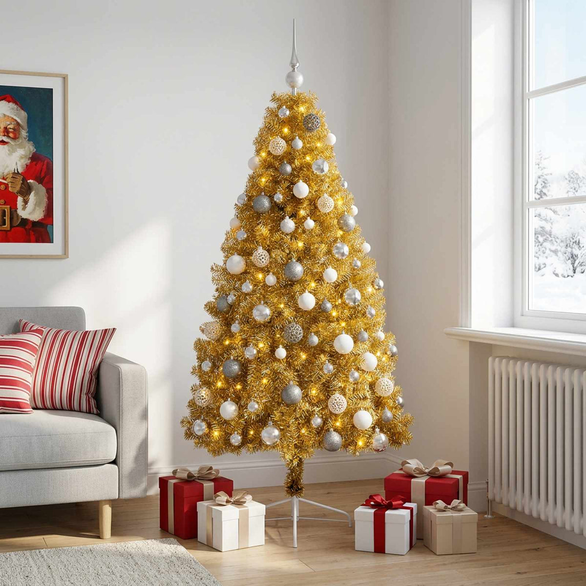 Artificial Christmas Tree with Bauble 180 cm 300 LEDs
