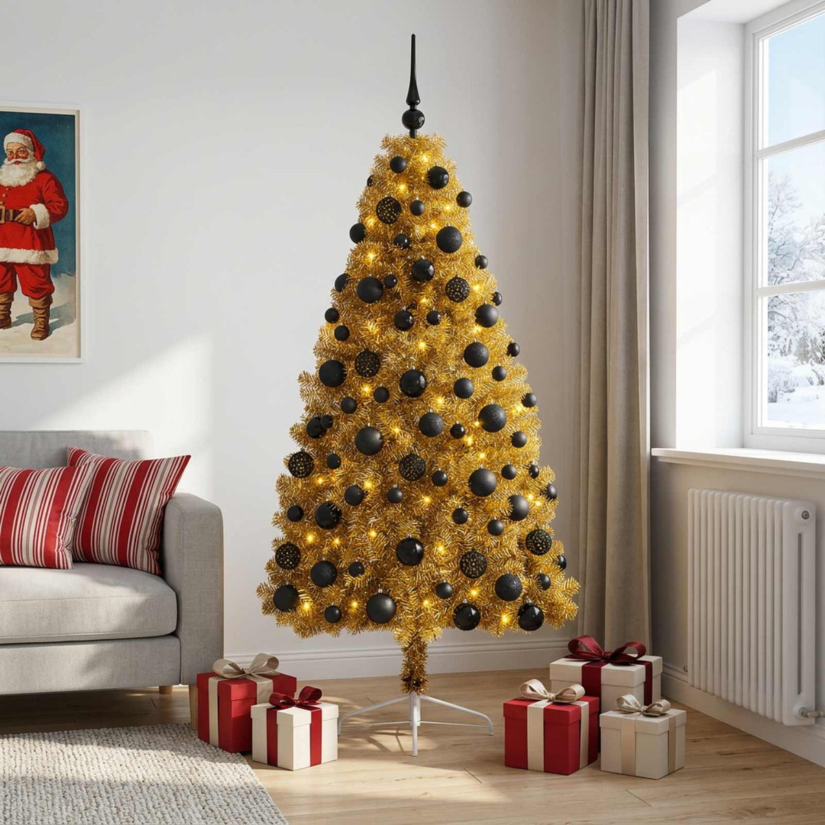 Artificial Christmas Tree with Bauble 210 cm 300 LEDs