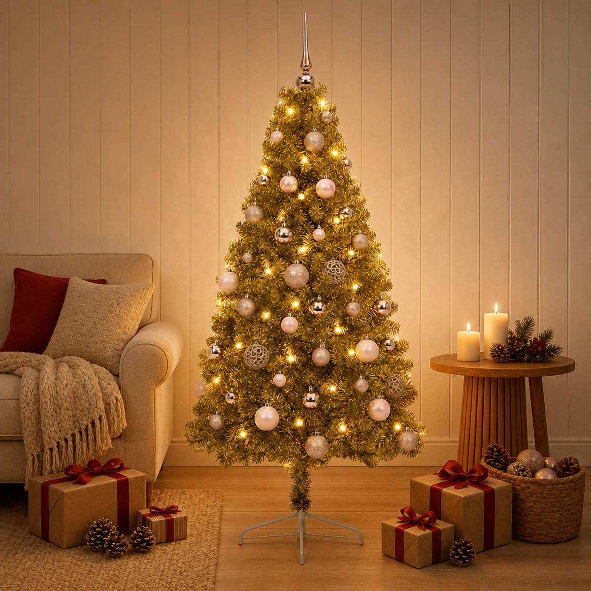 Artificial Christmas Tree with Bauble 150 cm 150 LEDs