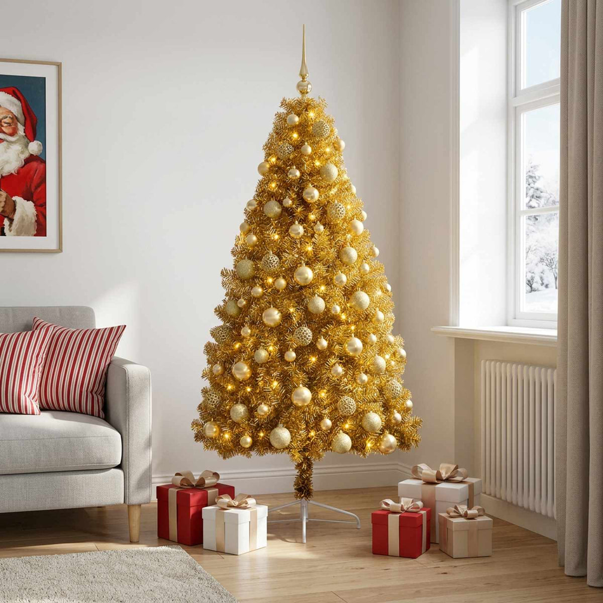 Artificial Christmas Tree with Bauble 210 cm 300 LEDs