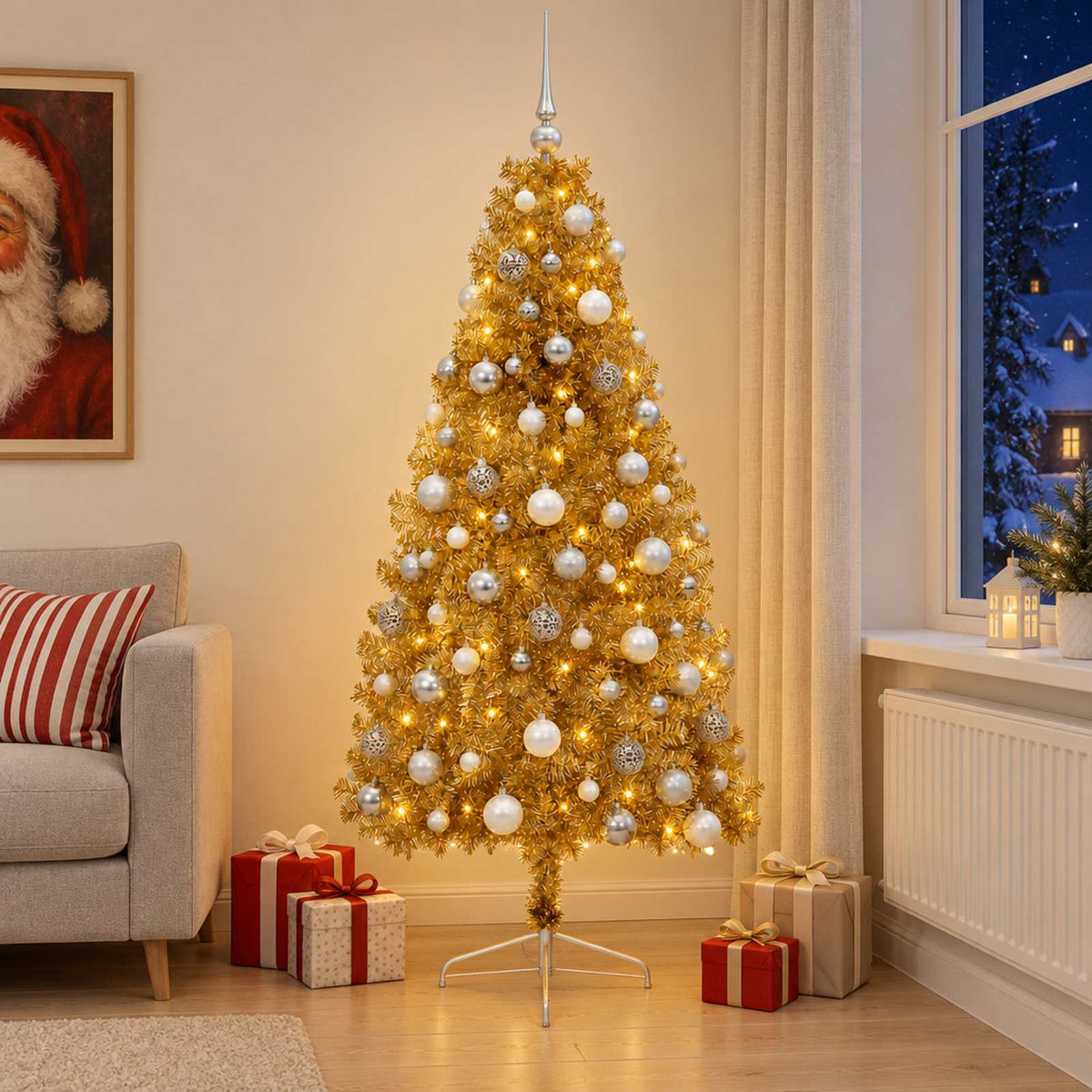 Artificial Christmas Tree with Bauble 180 cm 300 LEDs