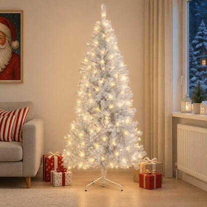 Artificial Hinged Christmas Tree 240 cm 300 LEDs Warm White