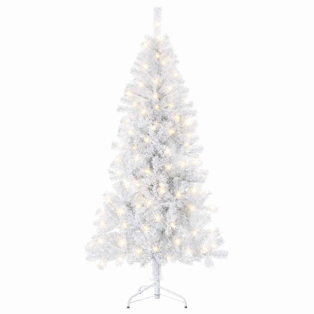 Artificial Hinged Christmas Tree 180 cm 300 LEDs Warm White