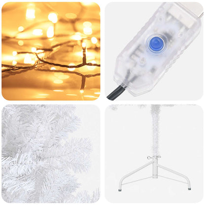 Artificial Hinged Christmas Tree 210 cm 300 LEDs Warm White