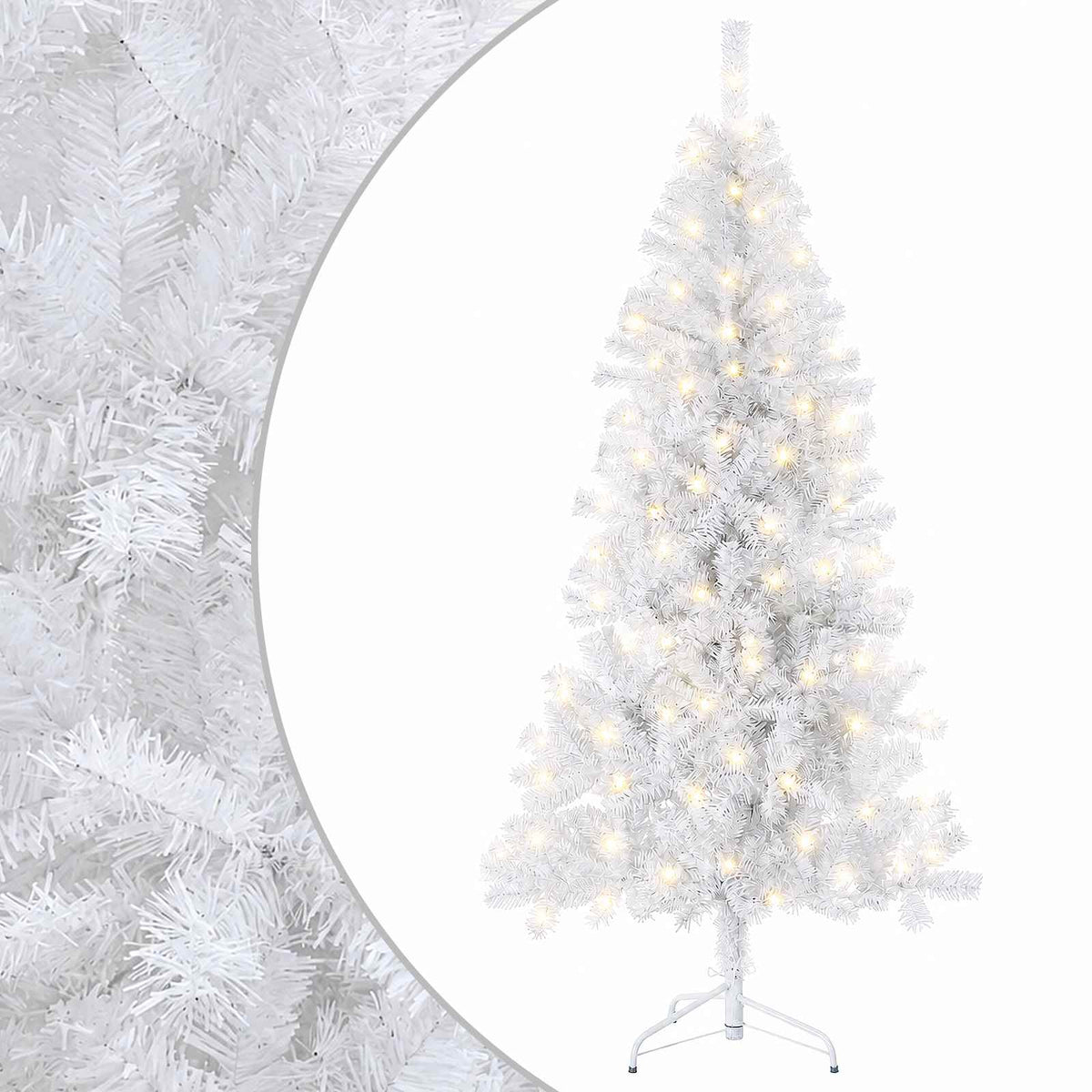 Artificial Hinged Christmas Tree 210 cm 300 LEDs Warm White