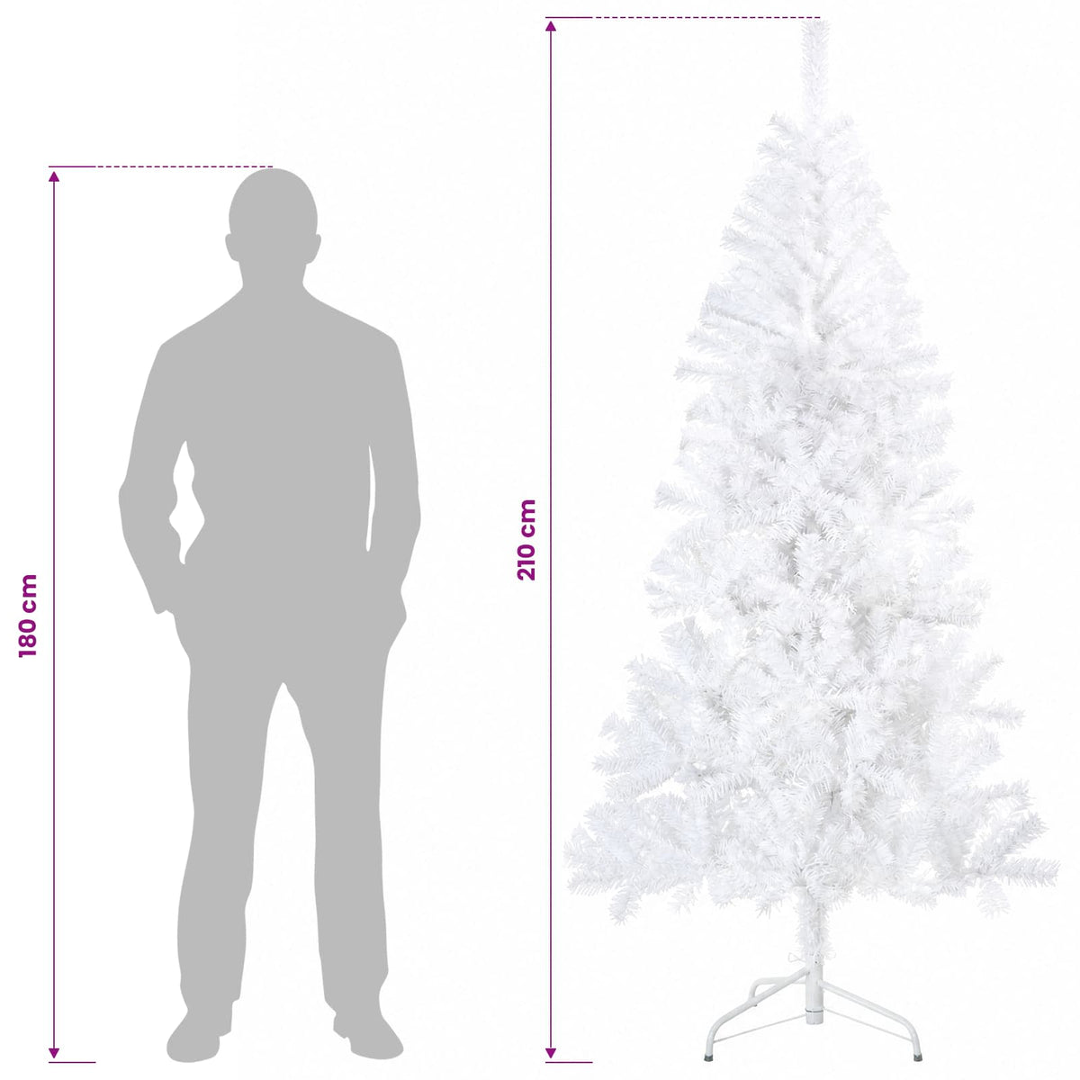 Artificial Hinged Christmas Tree 210 cm 300 LEDs Warm White