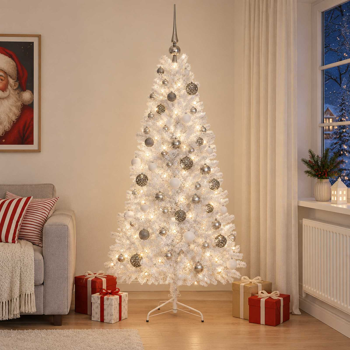 Artificial Christmas Tree with Bauble 240 cm 300 LEDs