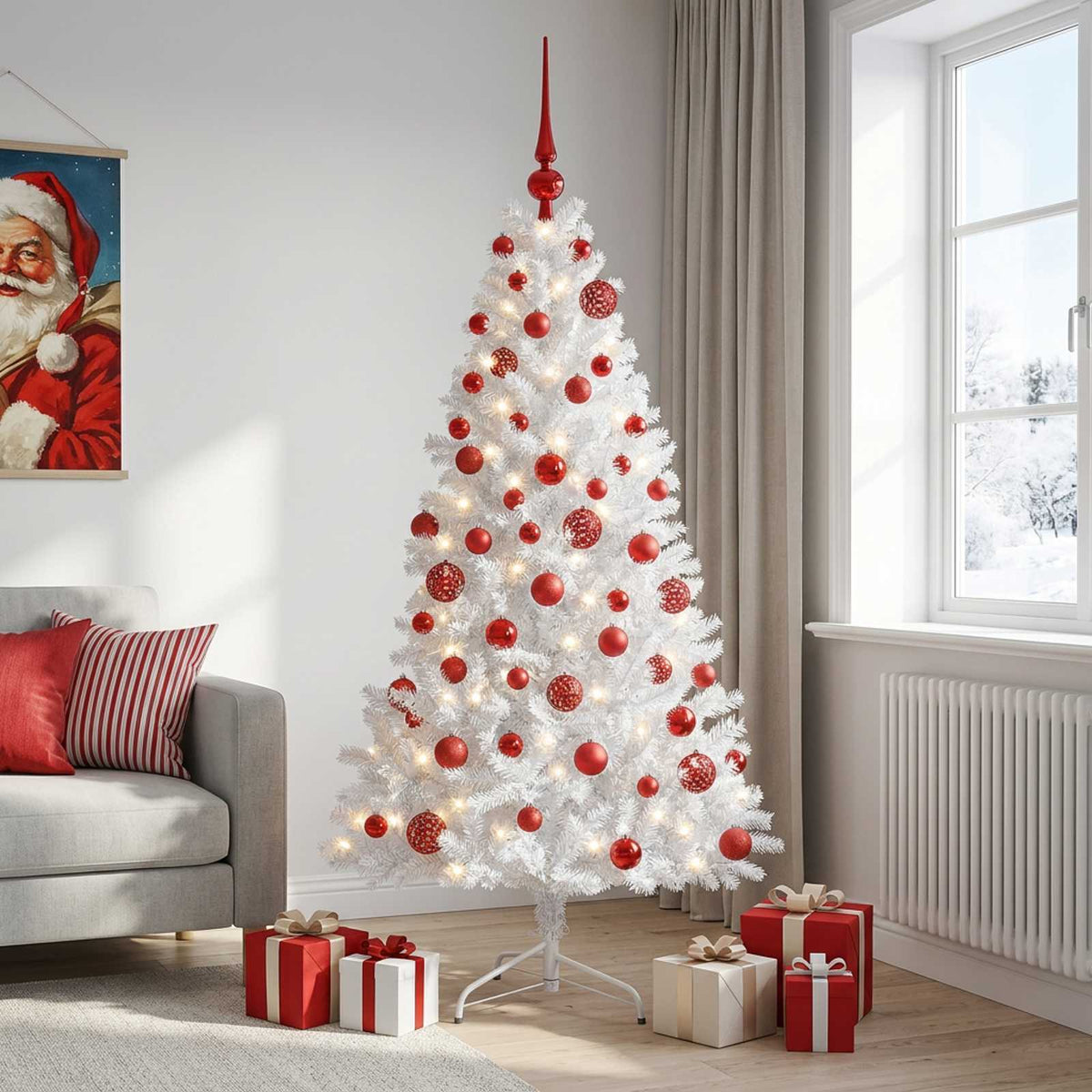Artificial Christmas Tree with Bauble 180 cm 300 LEDs