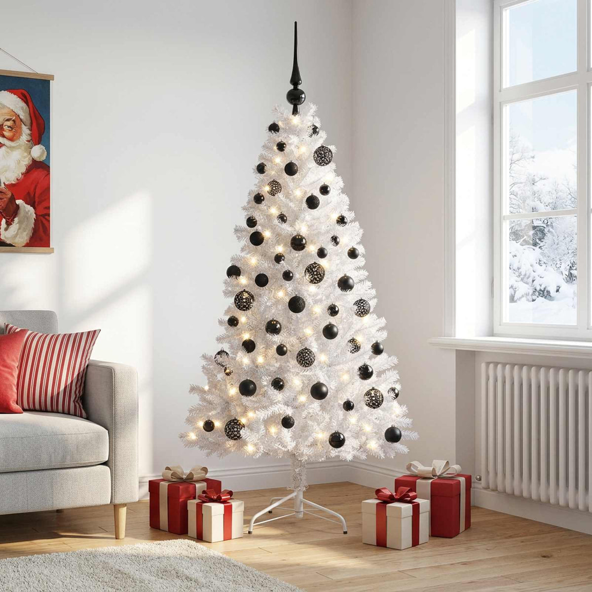 Artificial Christmas Tree with Bauble 240 cm 300 LEDs