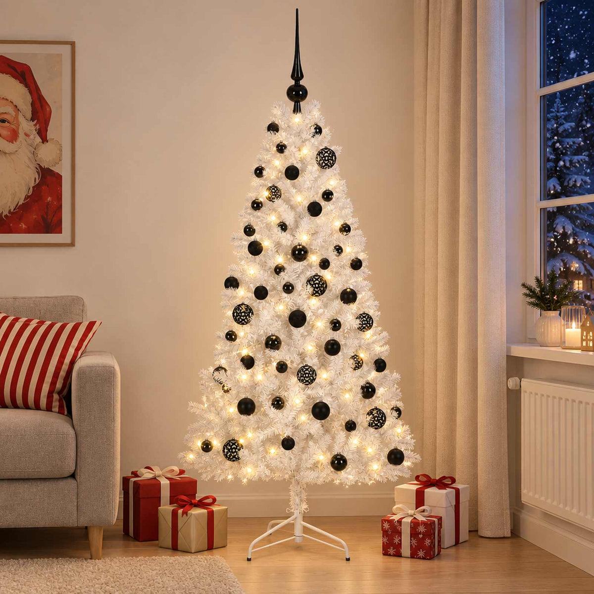Artificial Christmas Tree with Bauble 210 cm 300 LEDs