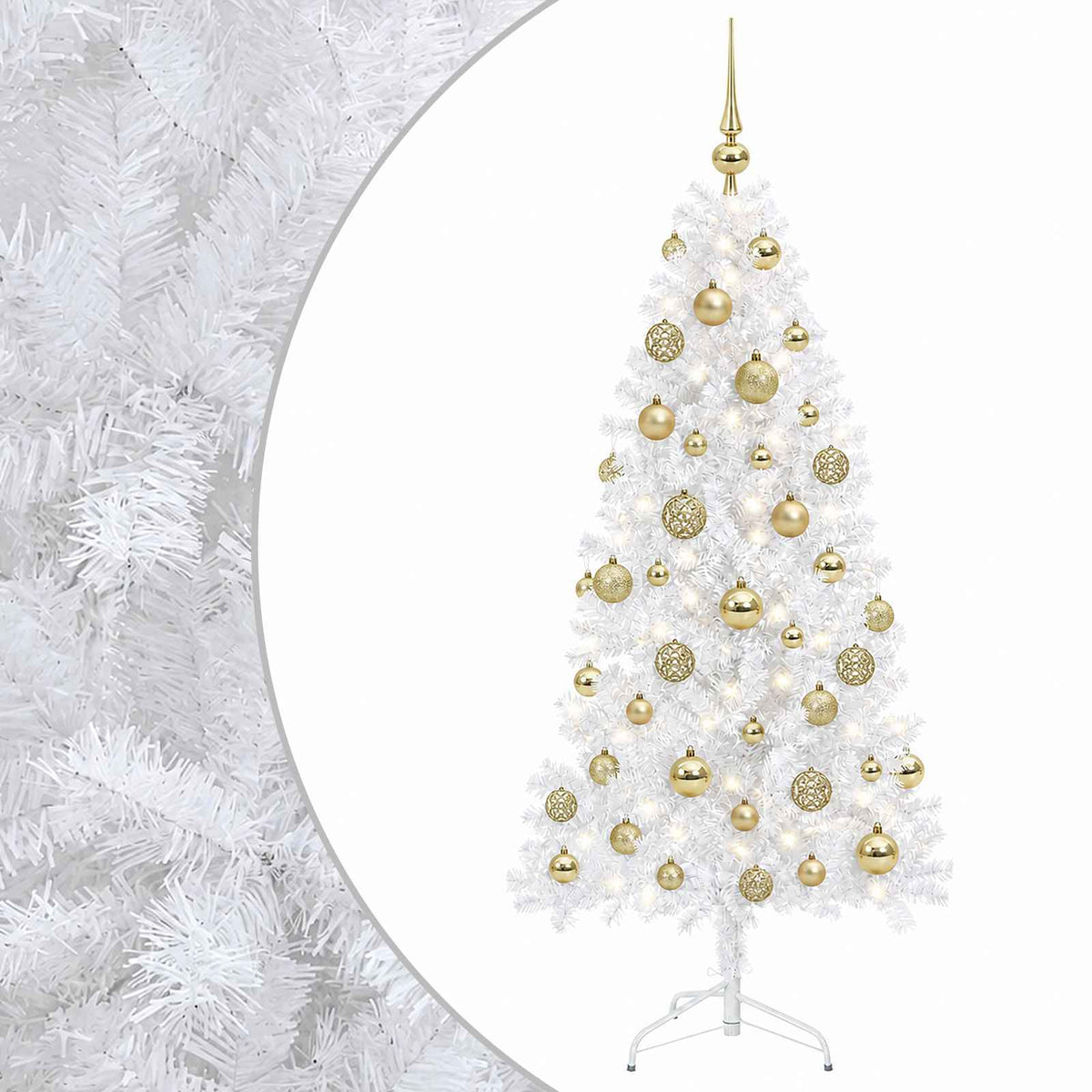 Artificial Hinged Christmas Tree 150 cm 150 LEDs Warm White